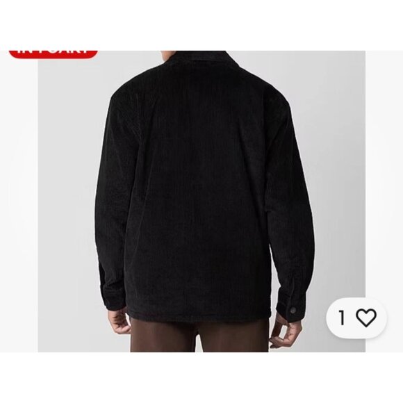 Arizona Mens Corduroy Long Sleeve Shirt Jacket 3XL Black Big & Tall 100% Cotton - Picture 2 of 15